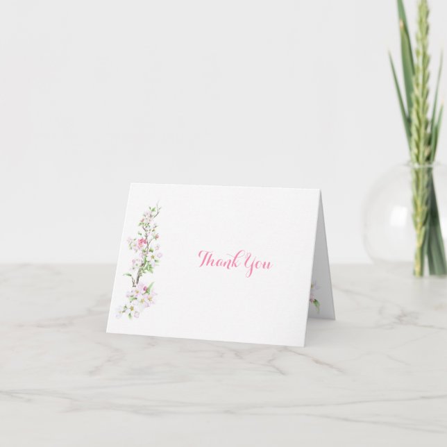 Apple Blossom Bride Customizable Bridal Shower  Thank You Card (Front)