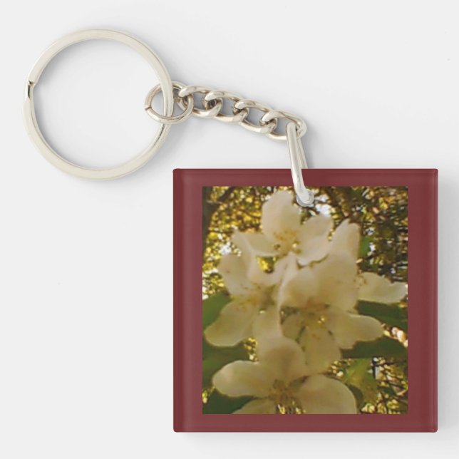 Apple Blossom Burgundy Keychain (Front)