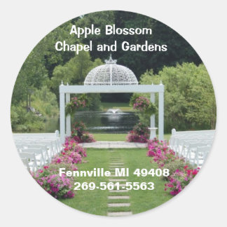 Apple Blossom Chapel and Gardens Classic Round Sticker