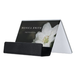 Apple blossom desk business card holder
