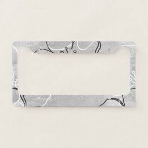 Apple Blossom Dream: Abstract Ornament License Plate Frame