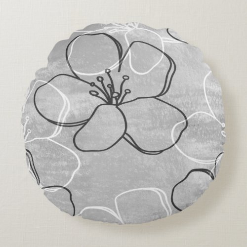 Apple Blossom Dream Abstract Ornament Round Pillow