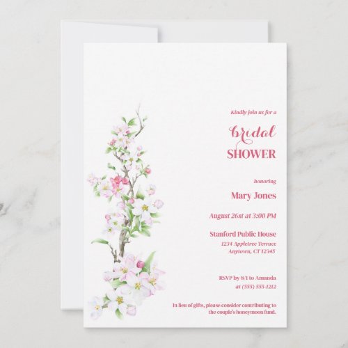 Apple Blossom Fully Customizable Bridal Shower  Invitation