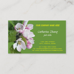 Apple blossom green business card