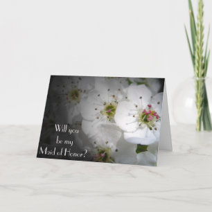 Apple Blossom Maid of Honor Request Card