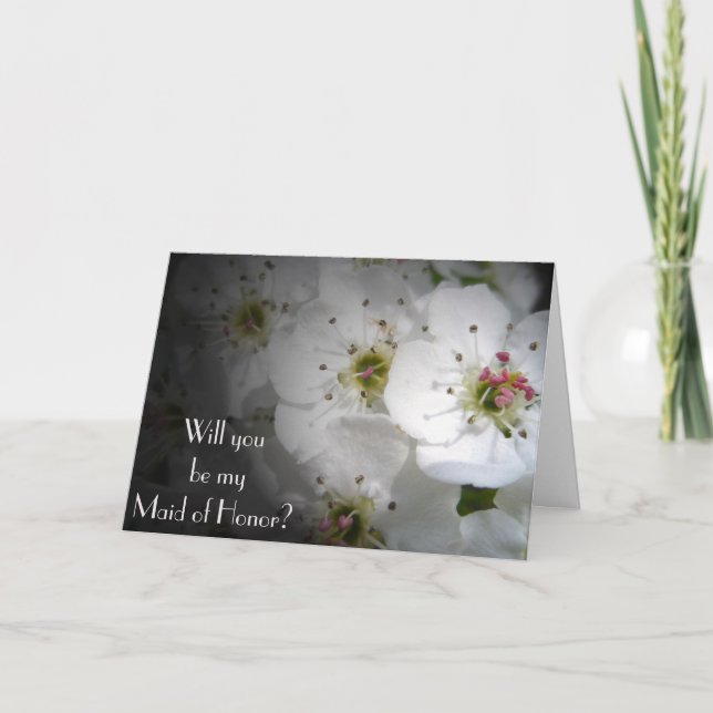 Apple Blossom Maid of Honor Request Card (Front)