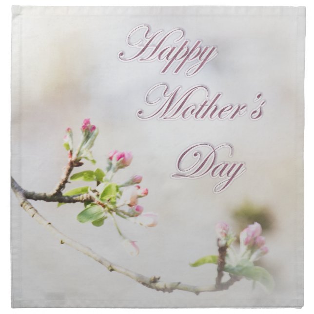 Apple Blossom Mother's Day Napkin (Front)