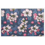 Apple blossom on a dark blue fabric