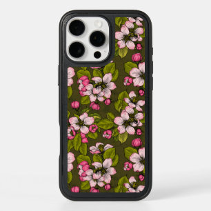 Apple blossom on dark green iPhone 16 pro max case