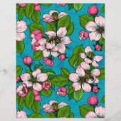 Apple blossom on turquoise (Back)