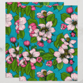 Apple blossom on turquoise (Front/Back)