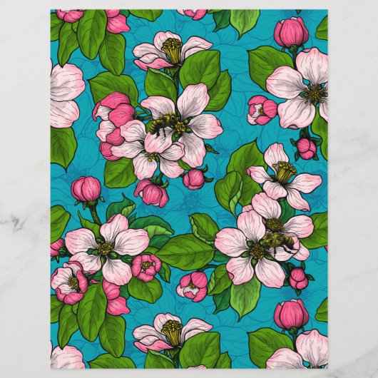 Apple blossom on turquoise (Front)