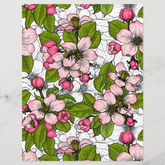 Apple blossom on white (Front)