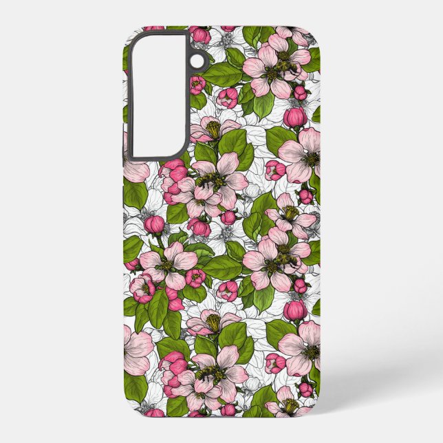 Apple blossom on white samsung galaxy case (Back)