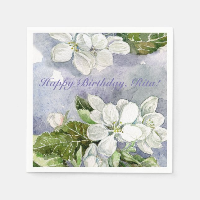 Apple blossom paper napkins (Front)