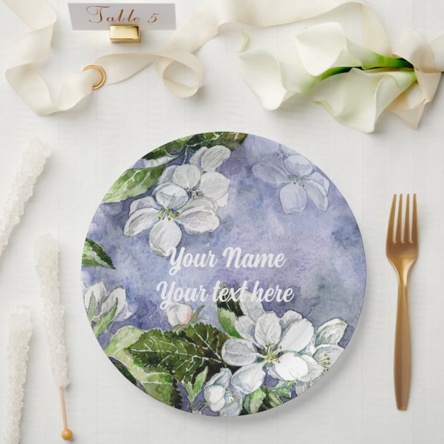 Apple blossom paper plates (Wedding)