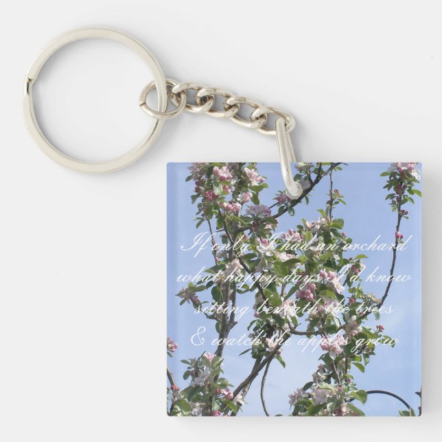 Apple blossom poem keychain (Front)