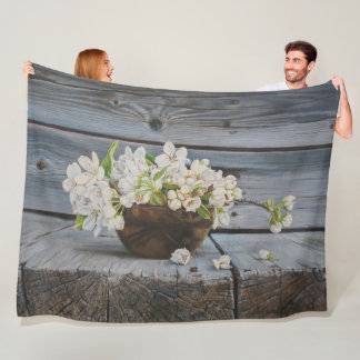 Apple Blossom Still Life – Original Fine Art Print Fleece Blanket