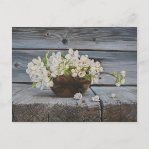 Apple Blossom Still Life – Original Fine Art Print Postcard