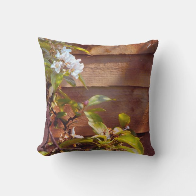 Apple Blossom Throw Pillow (Front)