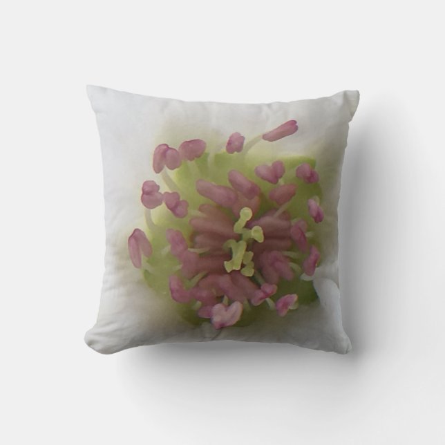 Apple Blossom Throw Pillow (Front)