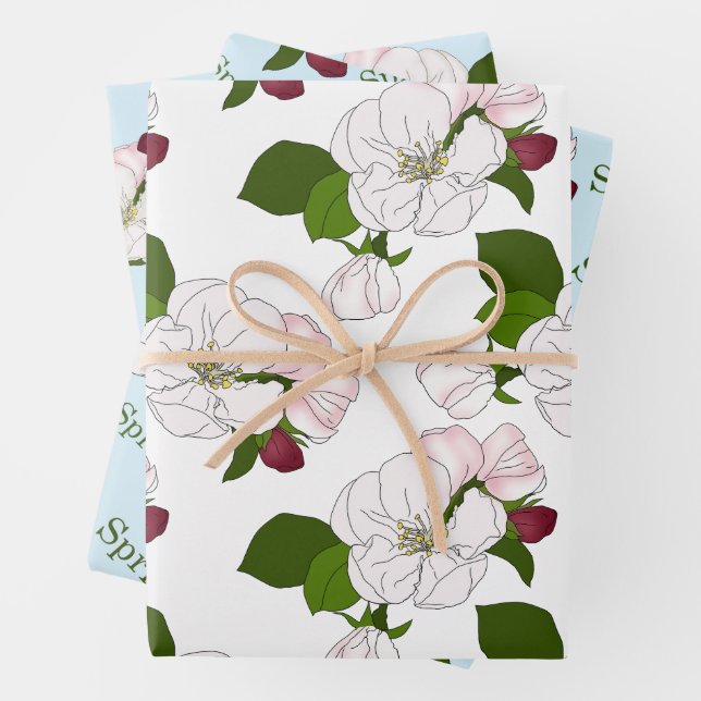 Apple blossom. Time for love and romance.  Wrapping Paper Sheets (In situ)