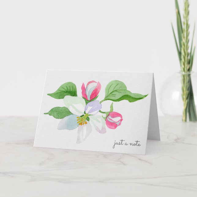 apple blossom watercolor card (Front)
