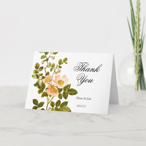 Apple Blossom Watercolor Stems Wedding Card