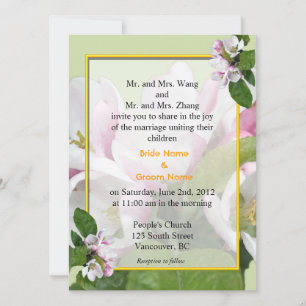 Apple blossom wedding invitations