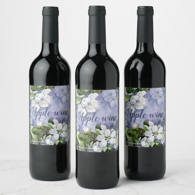 Apple blossom Wine Labe Wine Label (Bottles)