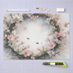 Apple Blossom Wreath Watercolor Tissue Paper