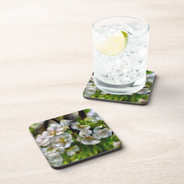 Apple Blossoms Beverage Coaster (Right Side)