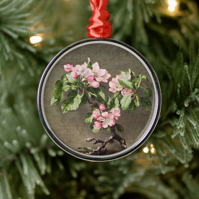 Apple Blossoms by Henri Fantin–Latour Metal Ornament (Tree)