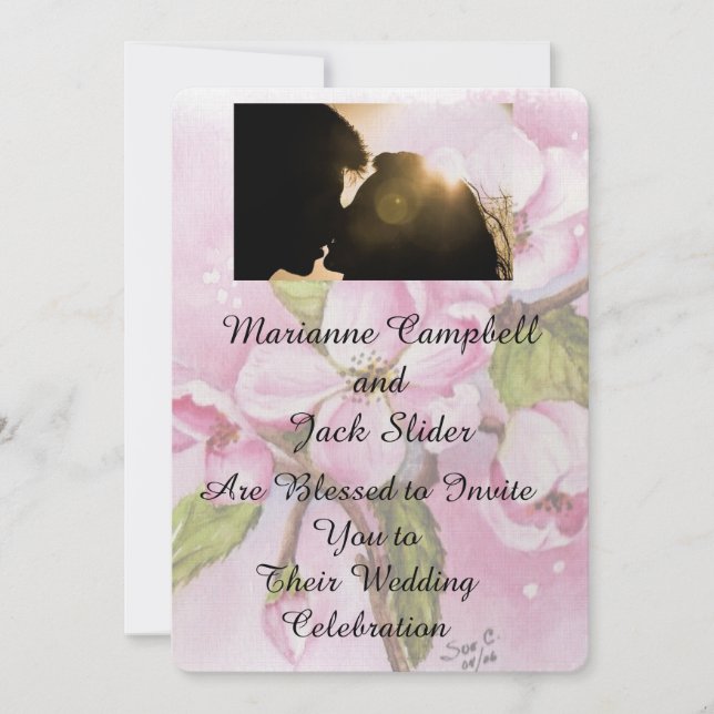 APPLE BLOSSOMS CUSTOMIZABLE WEDDING INVITATION (Front)