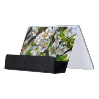 Apple Blossoms Desk Business Card Holder