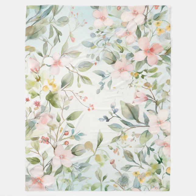 Apple blossoms fleece blanket (Front)
