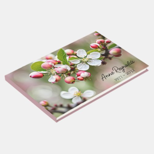 Apple Blossoms for Memorial Service Guest Book