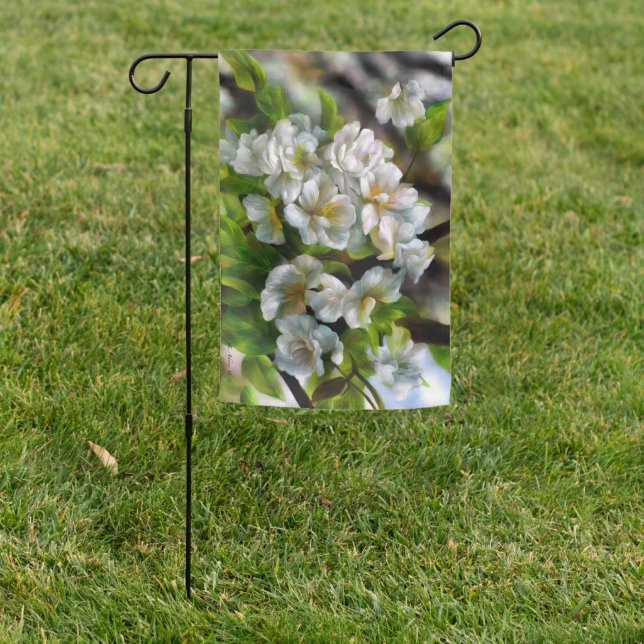 Apple Blossoms Garden Flag (In SItu)