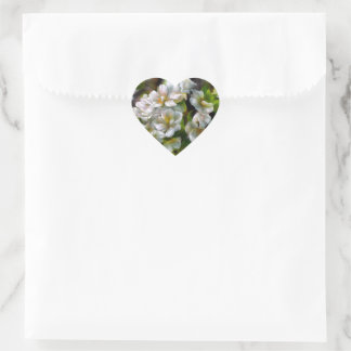 Apple Blossoms Heart Sticker