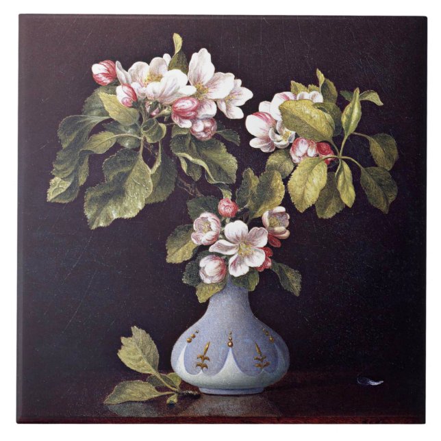 Apple Blossoms in a Vase Ceramic Tile (Front)