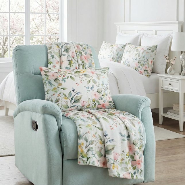 Apple blossoms inspired accent pillow (Creator Uploaded)