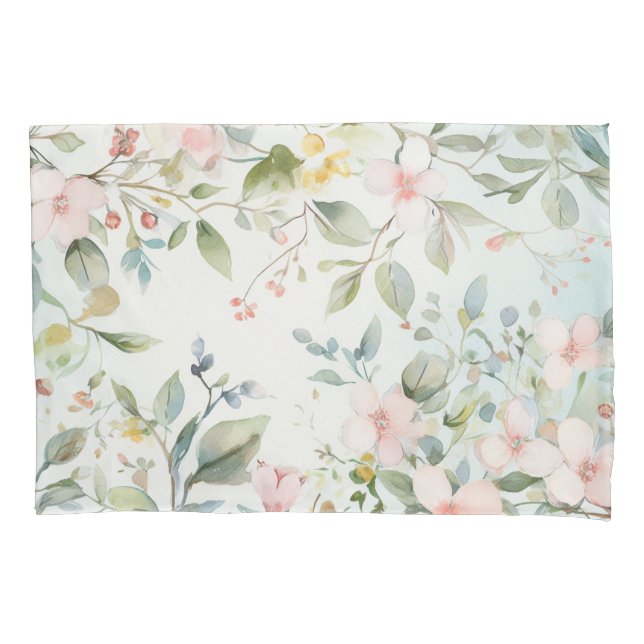 Apple blossoms inspired pillow case (Front)
