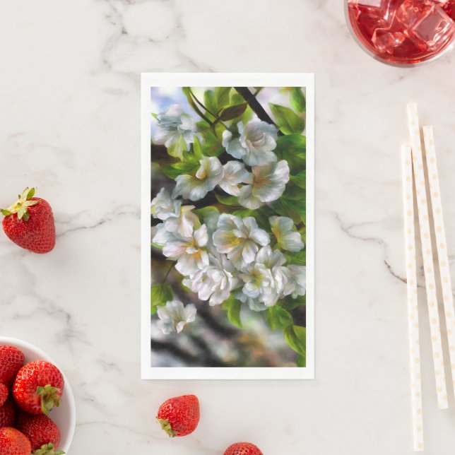 Apple Blossoms Paper Guest Towels (Insitu)