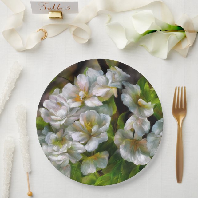 Apple Blossoms Paper Plates (Wedding)