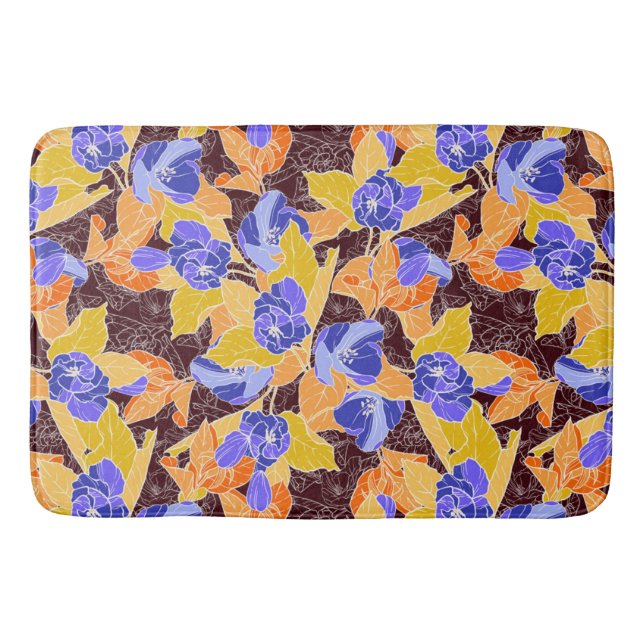 Apple Blossoms Pattern Bathroom Mat (Front)