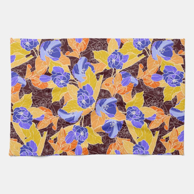 Apple Blossoms Pattern Kitchen Towel (Horizontal)