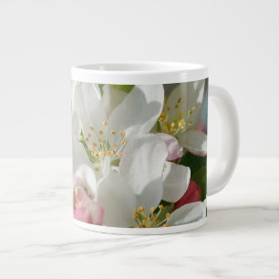 Apple Blossoms Pink & White Flowers Giant Coffee Mug