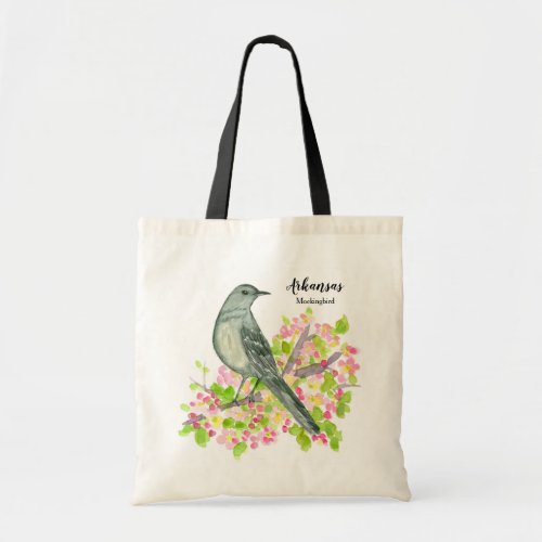 Apple Blossoms Spring Tree Mockingbird  Tote Bag