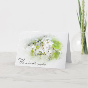 Apple Blossoms Sympathy  Letterpress Thank You Card