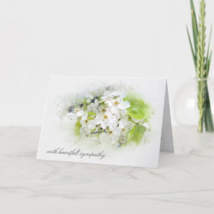 Apple Blossoms Sympathy Letterpress Thank You Card